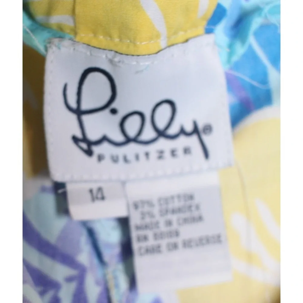 Lilly Pulitzer Womens 14 Tropical Floral Bermuda Shorts Altered 37 1in Waist